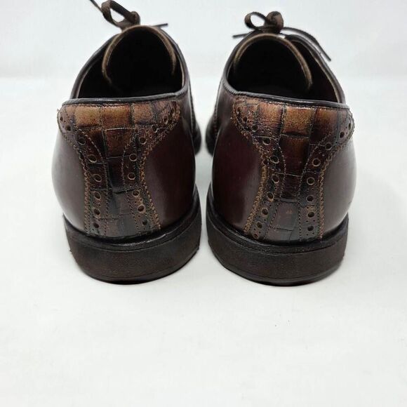 FOOTJOY CLASSICS BROWN LEATHER WOVEN OXFORD GOLF SHOES SPIKELESS MENS 10 C - Picture 4 of 9